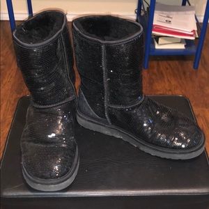 Black Sequined UGG boots